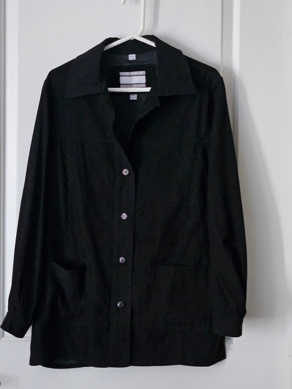 Nuage Classic Black Suede Button-Front Women's Jacket Side M